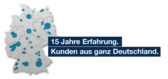 Karte von Deutschland mit eingetragenen Kunden von Subgrafik.de