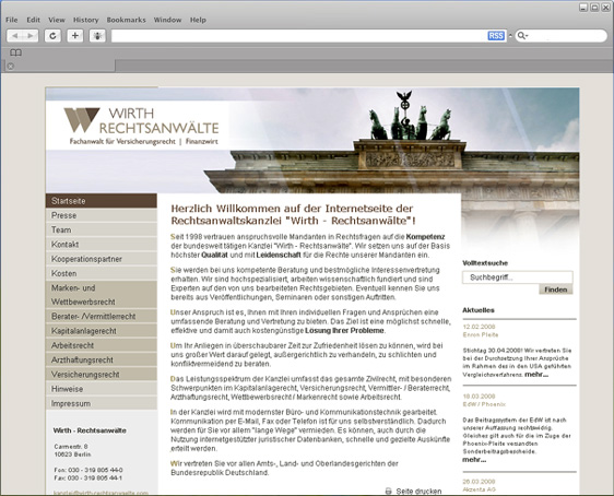 Webseite für Anwalt