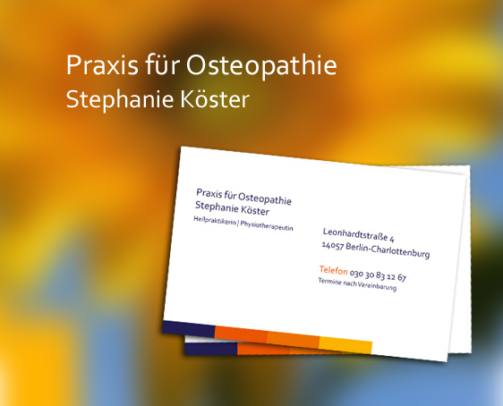 Logo mit Visitenkarten für Osteopathiepraxis