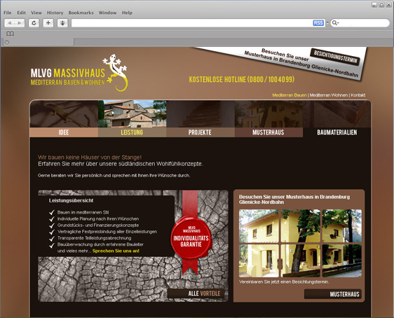Webdesign Massivhaus
