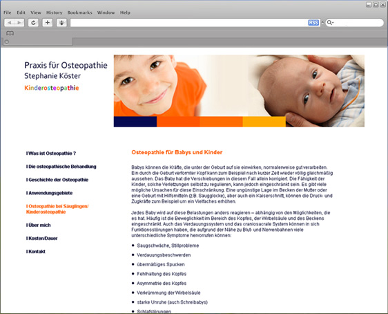 Webdesign für Osteopathie-Praxis