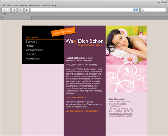 Webdesign Waxingstudio