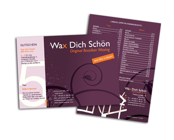 Broschuere für Waxingstudio